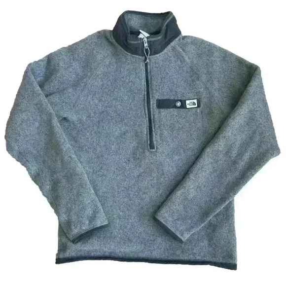 The North Face Gordon Lyons Men’s 1/4 Quarter Zip Knit Woven Sweater Gray S - Picture 4 of 15